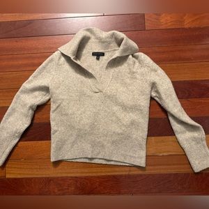 Banana Republic women’s wool blend polo sweater, oatmeal, size small